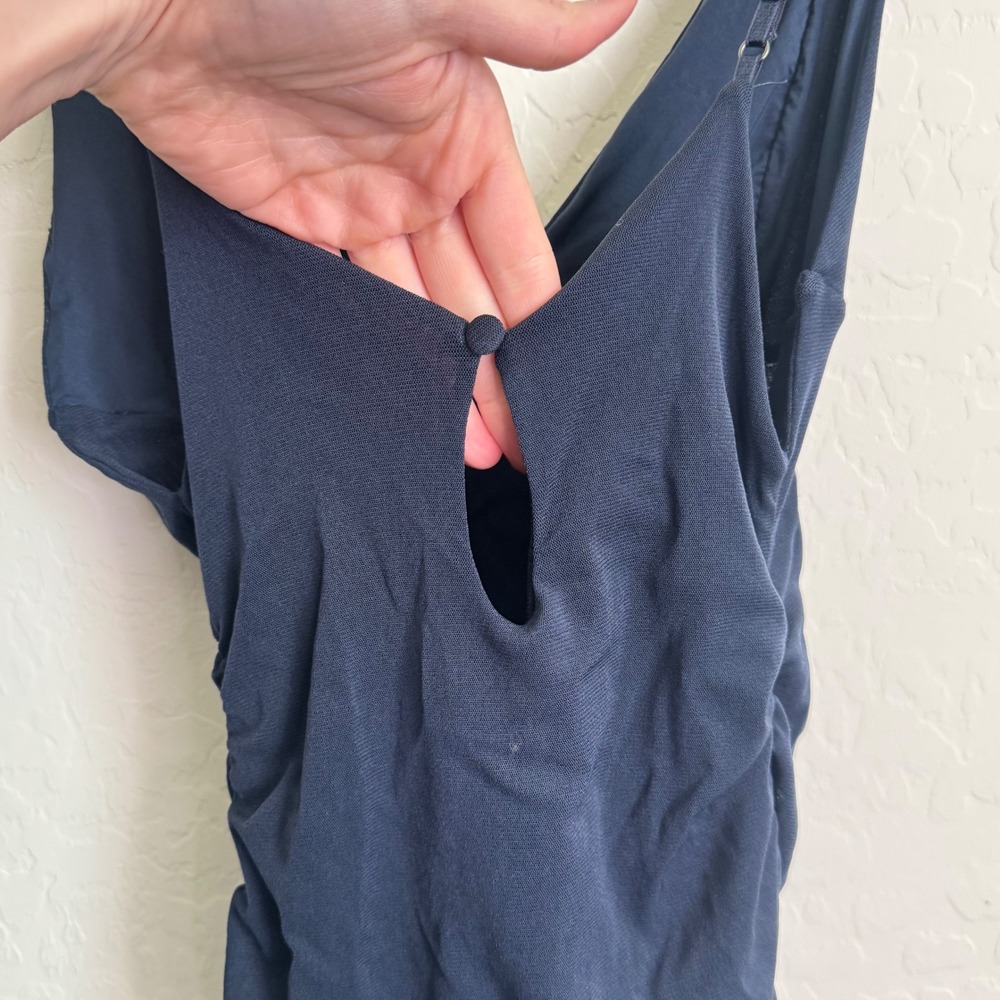 Free People Initimately Long Live Mesh Midi Slip Navy Size S Boho Lightweight - Picture 8 of 14